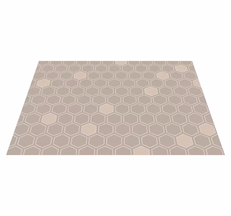 šestiúhelníkový béžový motiv Geometrický vinylový koberec - TenStickers