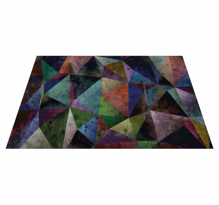 Barevná trojúhelníková mozaika Geometrický vinylový koberec - TenStickers