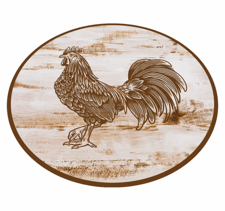 Ročník kohout ilustrace Zvířecí vinylový koberec - TenStickers