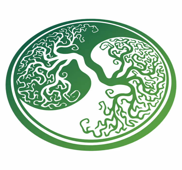 Originální kruhový koberec stromu jin -jang stromu života - TenStickers