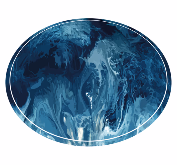 Oceánský modrý vír Přírodní vinylový koberec - TenStickers