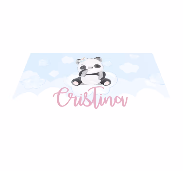 Roztomilá panda ilustrace Vinylový koberec se jmény - TenStickers