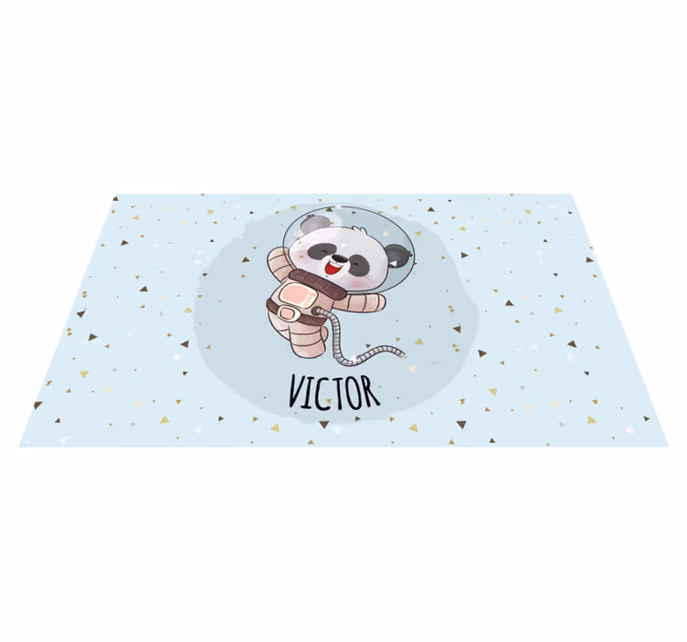 Roztomilá panda astronaut Vinylový koberec se jmény - TenStickers