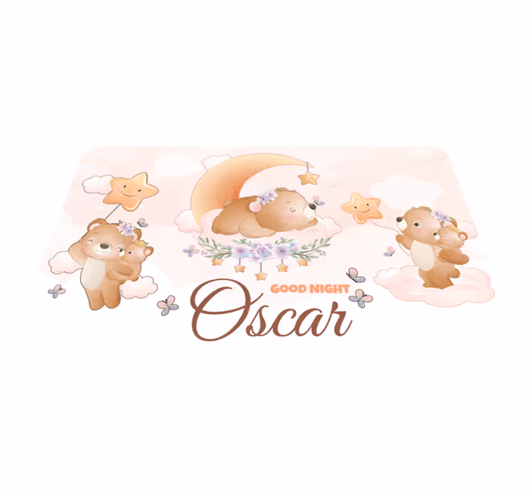 Dobrou noc, medvídci Vinylový koberec se jmény - TenStickers