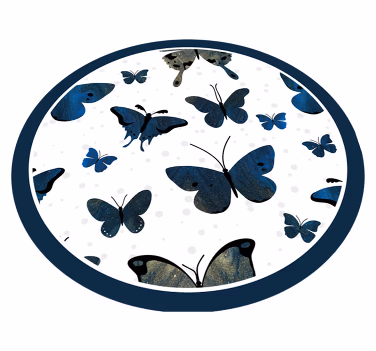 Motiv modrých motýlů Zvířecí vinylový koberec - TenStickers