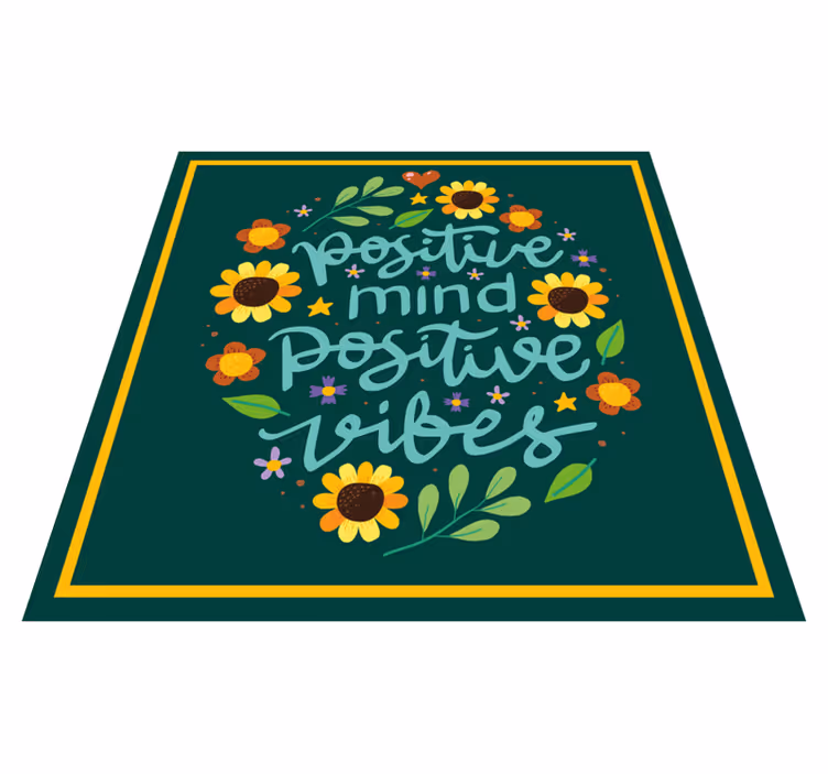 Pozitivní vibrace mysli Vinylový koberec s frázemi - TenStickers