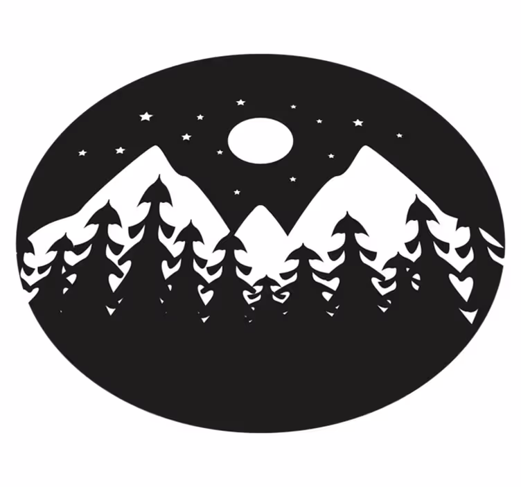 Horská silueta scéna Přírodní vinylový koberec - TenStickers