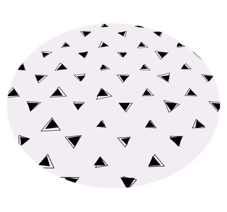 Jednobarevné černé trojúhelníky Geometrický vinylový koberec - TenStickers
