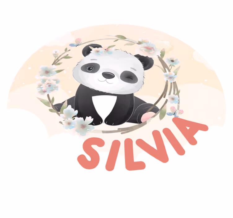 Roztomilá zvířata panda s názvem hranatý vinylový koberec - TenStickers