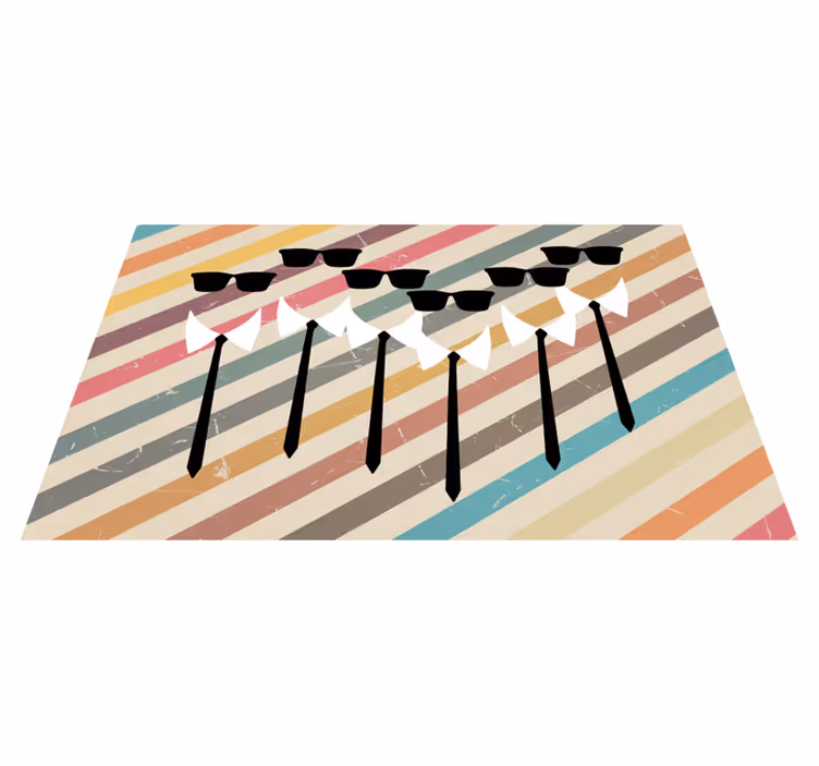 Elegantní skupinové oblečení Pruhovaný vinylový koberec - TenStickers