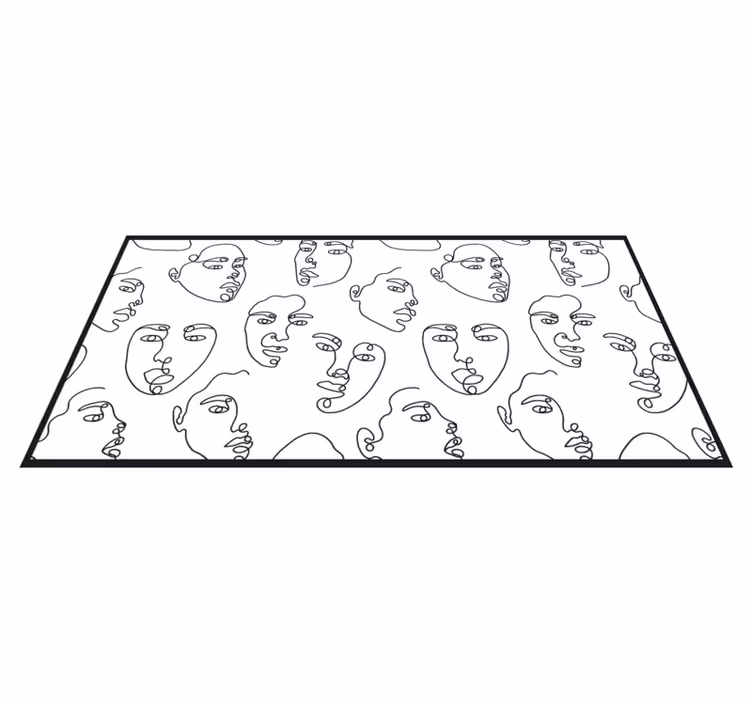 čárové grafiky tváře Mozaikový vinylový koberec - TenStickers