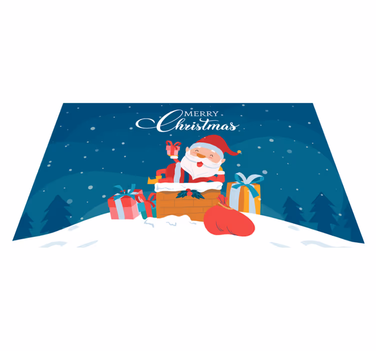 Veselé santa vibrace Vinylový koberec Vánoce - TenStickers