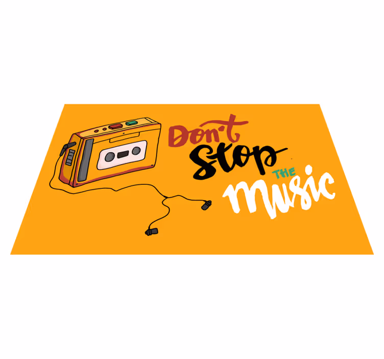 Retro kazetové téma Vinylový koberec s frázemi - TenStickers