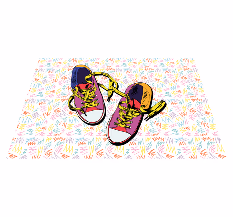 Converse ilustrace 80s boty vintage koberec - TenStickers