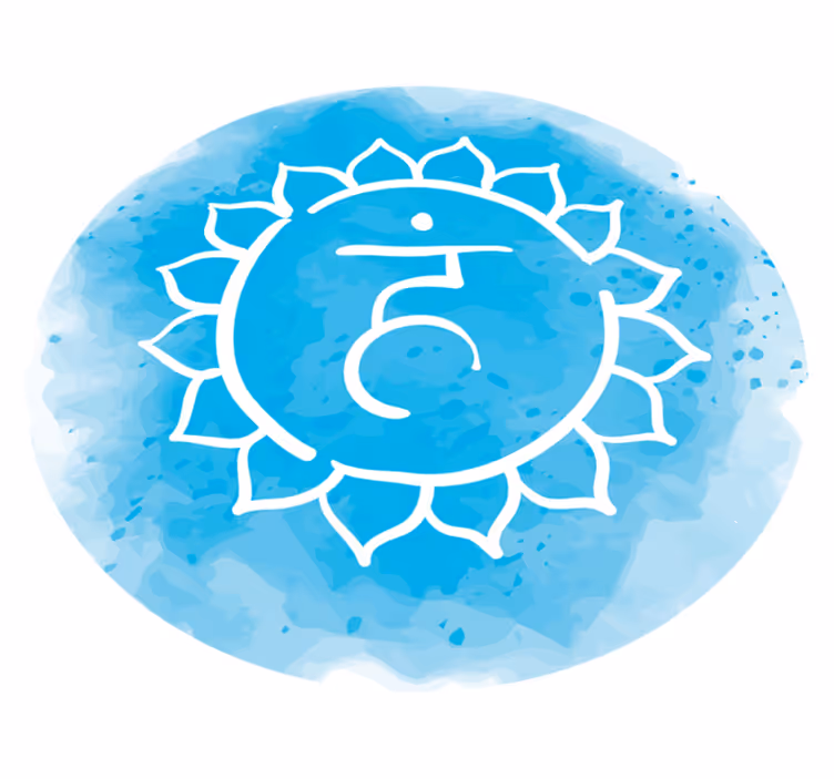 Klidný modrý symbol Mandala vinylový koberec - TenStickers