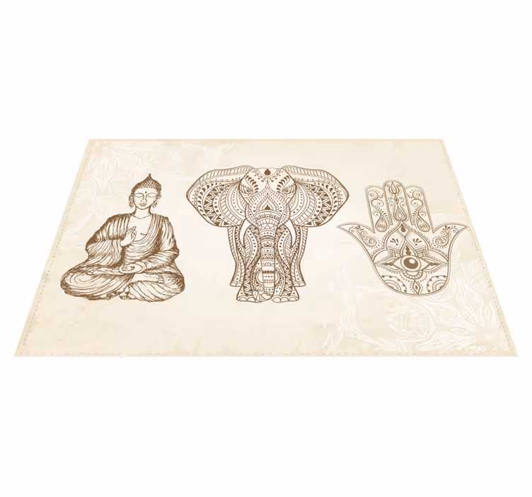 Symbol ruky buddha hamsa etnický koberec - TenStickers