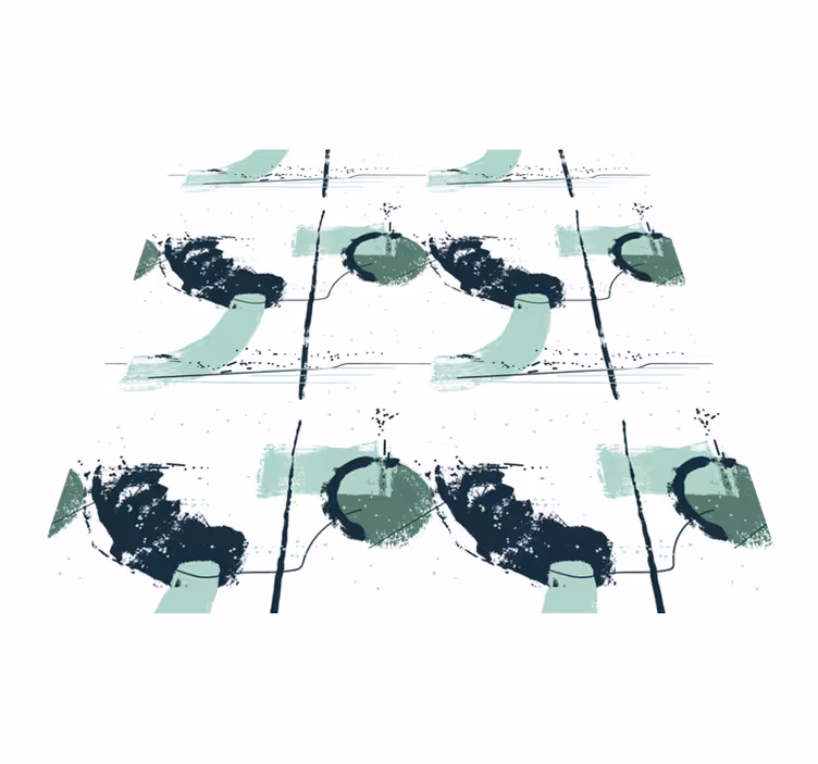 Abstraktní zelené tahy Minimalistický vinylový koberec - TenStickers