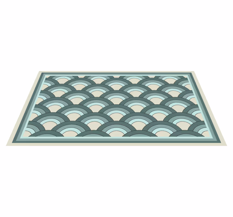 Stylové geometrické vlny Mozaikový vinylový koberec - TenStickers