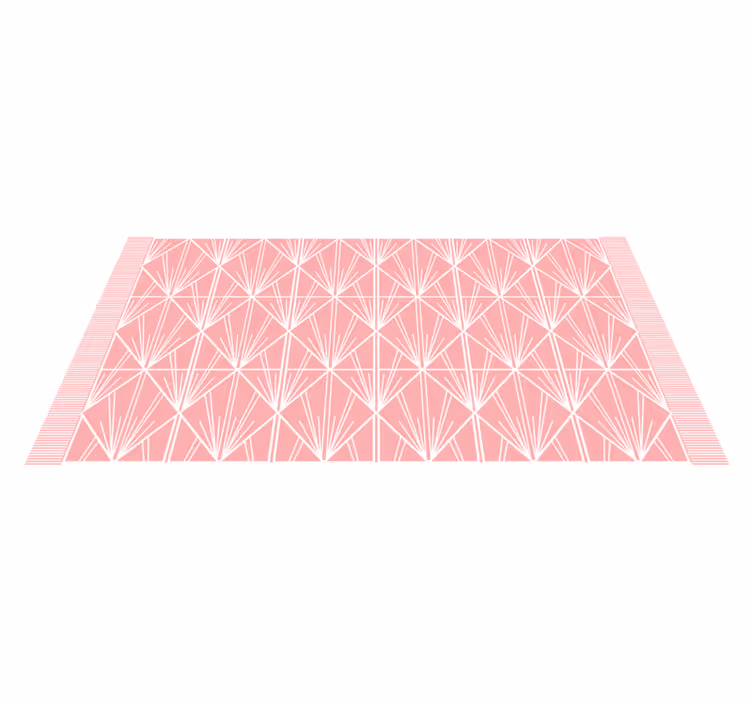 Růžové geometrické schéma Vinylový koberec s efektem dlaždic - TenStickers