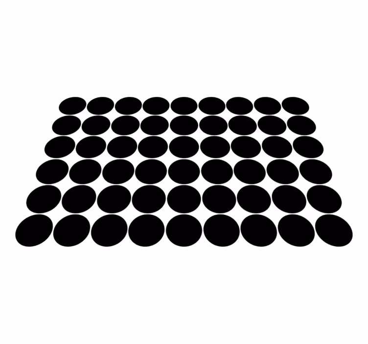 Monochromatický kruhový vzor Geometrický vinylový koberec - TenStickers