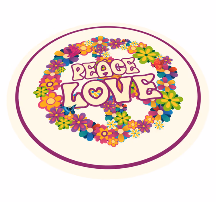 Mírové poselství Vinylový koberec s květinami a rostlinami - TenStickers