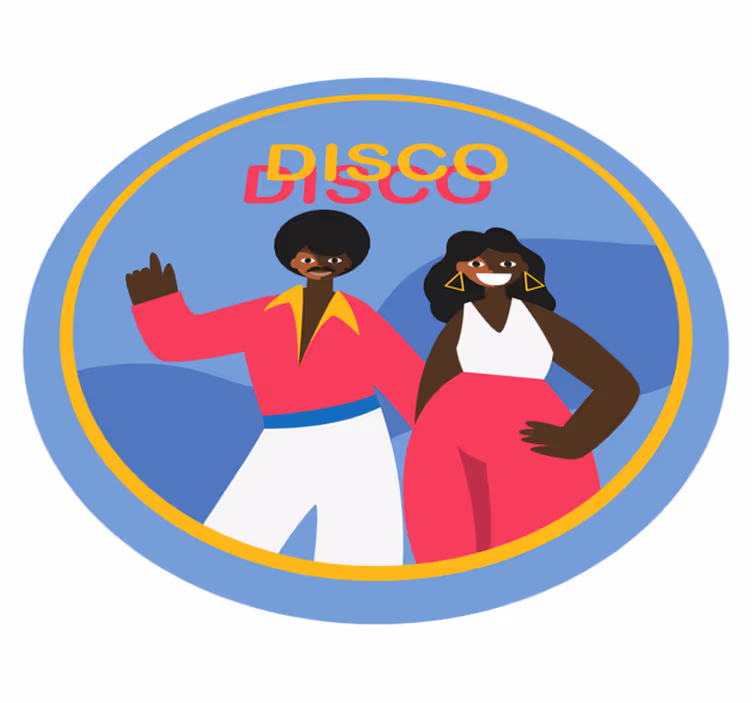 Taneční 80s disco man vinobraní koberec - TenStickers