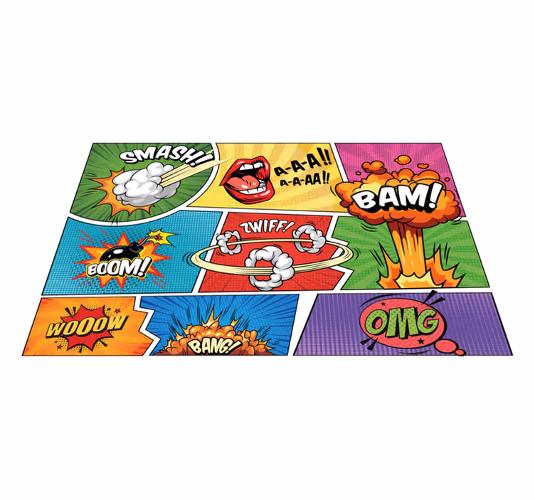 Retro superhrdinský komiksový vintage koberec - TenStickers