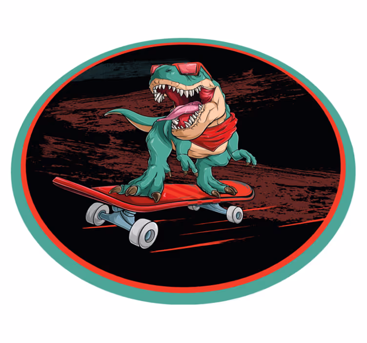 Bruslení zelený dinosaurus vinobraní koberec - TenStickers