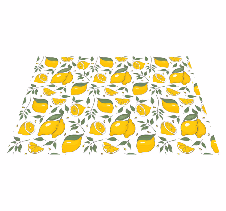 Citrony a květiny tropické kuchyňské dlažby - TenStickers