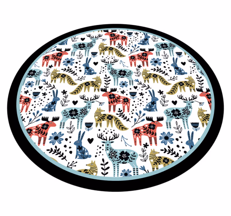 Barevné zvířecí vzory Vinylový koberec do školky - TenStickers