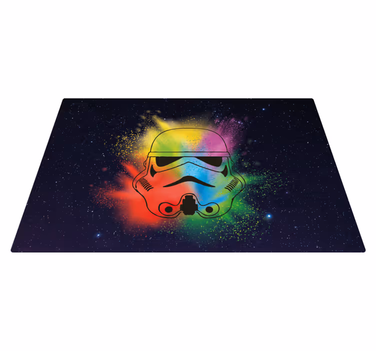Barevný obličej stormtroopera Ostatní Vinylový koberec - TenStickers