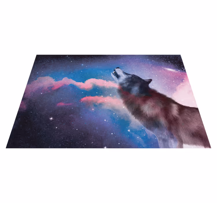 Kosmické vlčí vytí Zvířecí vinylový koberec - TenStickers
