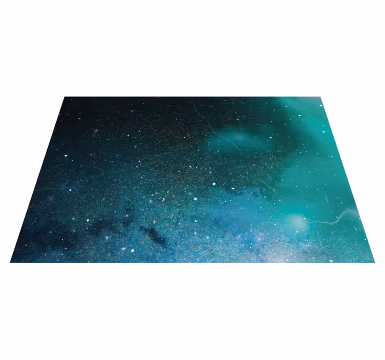 Modrý a zelený meteorický roj přírodní vinylový koberec - TenStickers
