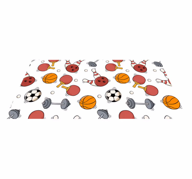 Sportovní vybavení v doodle stylu teen vinylový koberec - TenStickers