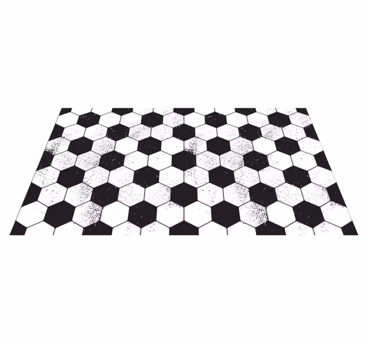 černobílý šestiúhelníkový Geometrický vinylový koberec - TenStickers