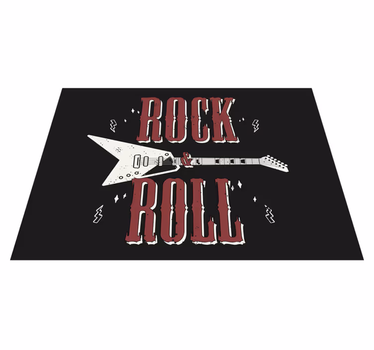 Rockrollová elektrická kytara Vinylový koberec s frázemi - TenStickers