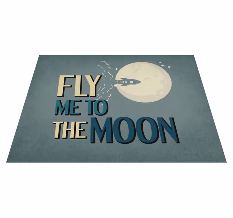 Raketa na měsíc Minimalistický vinylový koberec - TenStickers