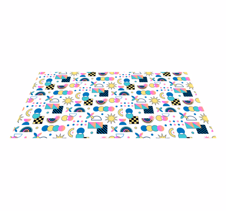 Abstraktní geometrické tvary vaporwave vintage koberec - TenStickers