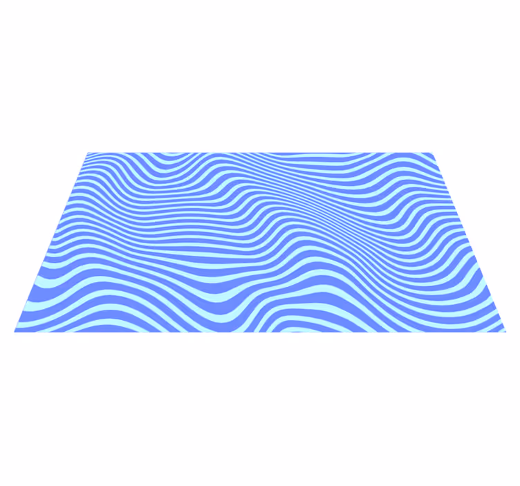 Tekoucí modré vlny Geometrický vinylový koberec - TenStickers