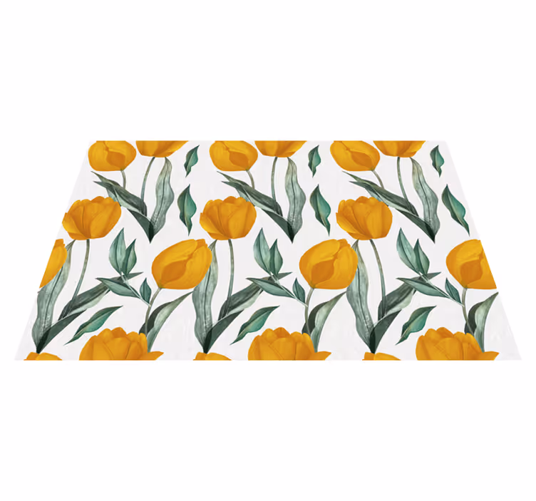 žluté tulipány olejomalba vzor květinový koberec - TenStickers