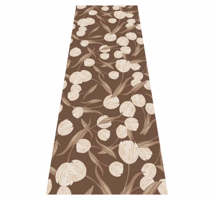 Elegantní květinový koberec s béžovým vzorem tulipánů - TenStickers