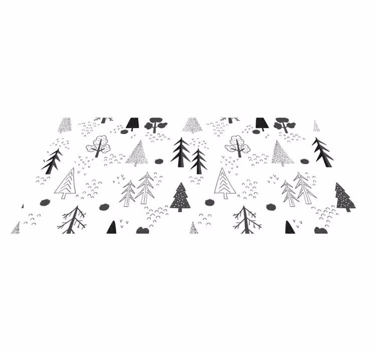 Bílý minimalistický stromový severský vinylový koberec - TenStickers