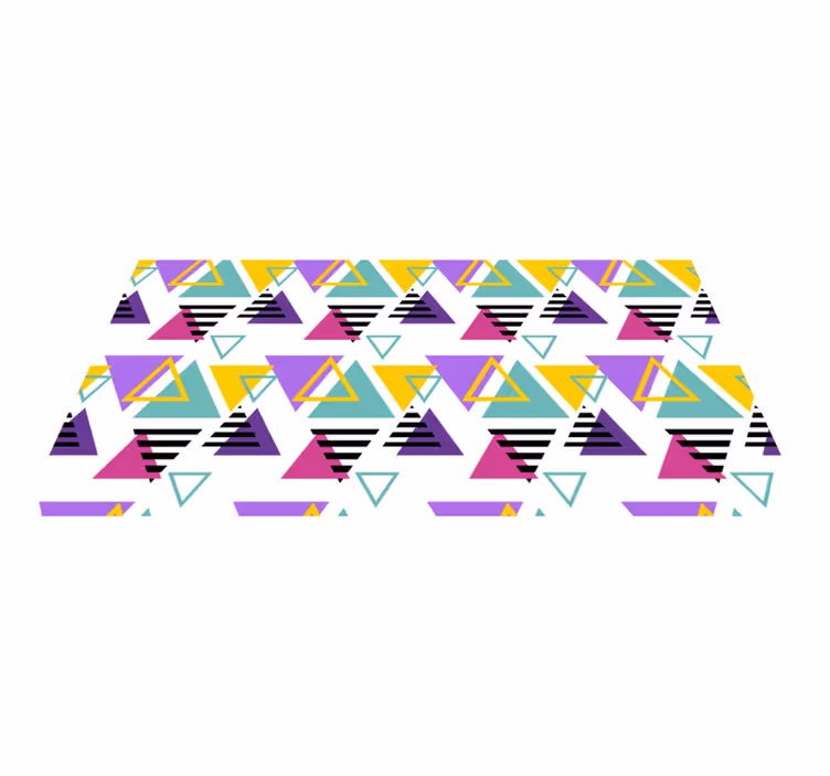 Geometrický vinylový koberec barevné trojúhelníky - TenStickers