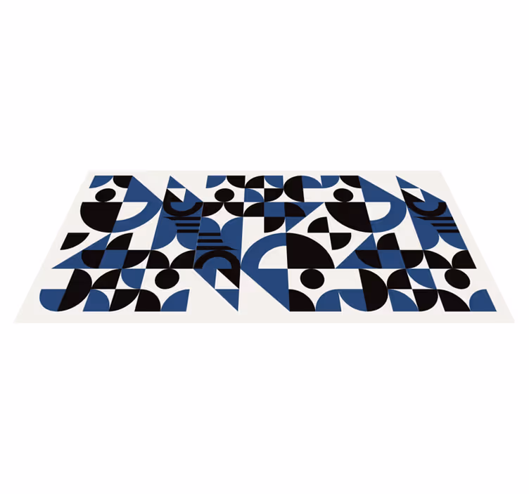 Koberec v městském designu s modrou a černou logikou - TenStickers