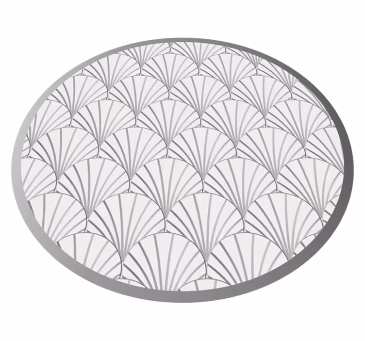 Art deco bílé mušle vzor dlaždice koberec - TenStickers