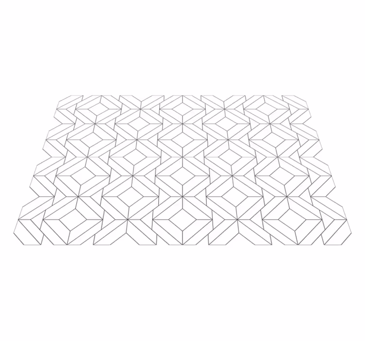 Bílý vzor Geometrický vinylový koberec - TenStickers