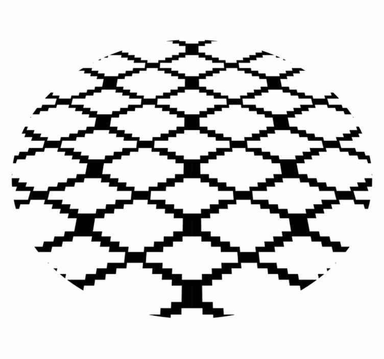 Moderní černá a bílá Geometrický vinylový koberec - TenStickers