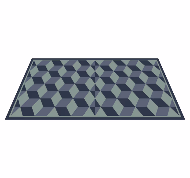 Hra s krychlovým vzorem Geometrický vinylový koberec - TenStickers