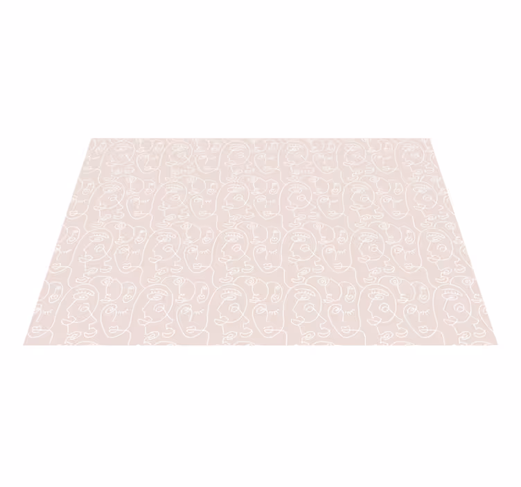 Minimalistické linie obličejů Moderní vinylový koberec - TenStickers