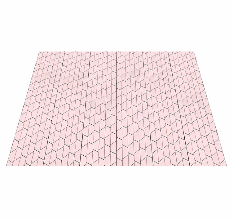 Růžový geometrický styl Vinylový koberec s efektem dlaždic - TenStickers